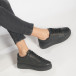 Γυναικεία μαύρα sneakers από οικολόγικο δέρμα με κορδόνια it240118-25 2