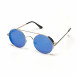 Ανδρικά στρογγυλά γαλάζια γυαλιά ηλίου με φακούς καθρέφτη it250418-24 2