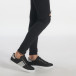 Γυναικεία μαύρα υφασμάτινα sneakers με κορδόνια και ασημένιες λεπτομέρειες  it240118-38 2