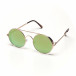 Ανδρικά στρογγυλά καφέ γυαλιά ηλίου με φακούς καθρέφτη it250418-23 2