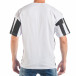 Ανδρική λευκή-μαύρη κοντομάνικη μπλούζα ελεύθερη γραμμή tsf250518-4 3