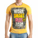 Ανδρική κίτρινη κοντομάνικη μπλούζα Just Relax il140416-37 2