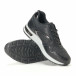 Γυναικεία μαύρα υφασμάτινα αθλητικά παπούτσια με ασημένιες λεπτομέρειες it240118-39 5
