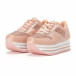 Γυναικεία ροζ sneakers με πλατφόρμα και πούλιες it160318-44 3