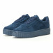 Γυναικεία μπλε sneakers σουέτ με κορδόνια it240118-26 5