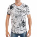 Ανδρική λευκή κοντομάνικη μπλούζα με comics επιγραφές  tsf250518-14 2