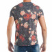 Ανδρική γκρι κοντομάνικη μπλούζα με πορτοκαλί τριαντάφυλλα tsf250518-56 3