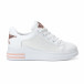 Γυναικεία λευκά sneakers από οικολογικό δέρμα με ροζ αστεράκια  it240118-16 3