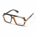 Ανδρικά ρέτρο καφέ γυαλιά ηλίου με διάφανους φακούς it250418-31 2
