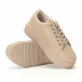 Γυναικεία μπεζ sneakers από οικολογικό δέρμα με κορδόνια it240118-24 5
