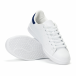 Ανδρικά λευκά sneakers με μπλε λεπτομέρεια στη φτέρνα it240418-4 4