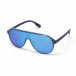 Ανδρικά γαλάζια γυαλιά ηλίου τύπου μάσκα με φακούς καθρέφτη it250418-4 2