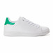Ανδρικά λευκά sneakers με πράσινη λεπτομέρεια στη φτέρνα it020618-23 2
