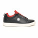 Ανδρικά μαύρα sneakers με κόκκινη λεπτομέρεια it051219-5 2