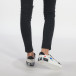 Γυναικεία ασπρόμαυρα sneakers από οικολογικό δέρμα με κεντήματα it240118-44 3