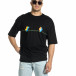 Ανδρική μαύρη κοντομάνικη μπλούζα Oversize tr150521-3 2