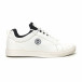 Ανδρικά λευκά sneakers με μαύρη λεπτομέρεια it051219-6 2