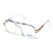 Ανδρικά ρέτρο λευκά γυαλιά ηλίου με διάφανους φακούς it250418-33 2