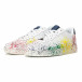 Ανδρικά λευκά sneakers με πολύχρωμο εφέ σπρέι it240418-25 3