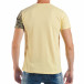 Ανδρική κίτρινη κοντομάνικη μπλούζα με πριντ φοίνικα tsf250518-26 3