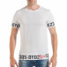 Ανδρική λευκή κοντομάνικη μπλούζα Slim fit με ψηφία tsf250518-66 2