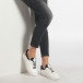 Γυναικεία λευκά sneakers από οικολογικό δέρμα με επιγραφές στο πίσω μέρος it240118-51 2