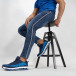 Cropped ανδρικό γαλάζιο τζιν με ρίγα Slim fit it041019-26 2