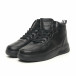 Ανδρικά ψηλά μαύρα sneakers με Shagreen design it251019-16 3