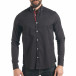 Ανδρικό μαύρο πουκάμισο Mario Puzo tsf220218-7 2