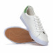 Ανδρικά λευκά sneakers με πράσινη φτέρνα και διακοσμητικές τρύπουλες it240418-19 4