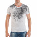Ανδρική λευκή κοντομάνικη μπλούζα με πριντ φοίνικα tsf250518-28 2