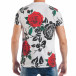 Ανδρική λευκή κοντομάνικη μπλούζα με πριντ κόκκινα τριαντάφυλλα tsf250518-23 4
