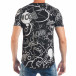 Ανδρική μαύρη κοντομάνικη μπλούζα με comics επιγραφές tsf250518-16 3