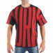 Ανδρική μαύρη- κόκκινη κοντομάνικη μπλούζα ελεύθερη γραμμή tsf250518-5 2