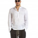 Ανδρικό λευκό λινό πουκάμισο Made in Italy it240621-35 2