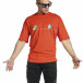 Ανδρική κόκκινη κοντομάνικη μπλούζα Oversize 21201142 tr150521-1 2