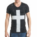 Ανδρική μαύρη κοντομάνικη μπλούζα Berto Lucci tsf060217-94 2