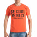 Ανδρική πορτοκαλιά κοντομάνικη μπλούζα Frank Martin tsf290318-14 2
