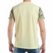 Ανδρική κίτρινη κοντομάνικη μπλούζα με tattoo πριντ tsf250518-74 4