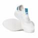 Ανδρικά λευκά ελαφρία αθλητικά παπούτσια με γαλάζιες λεπτομέρειες it240418-27 4