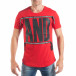 Ανδρική κόκκινη κοντομάνικη μπλούζα με επιγραφές tsf250518-29 2