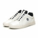 Ανδρικά λευκά sneakers με μαύρη λεπτομέρεια it051219-6 3