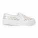 Γυναικεία λευκά sneakers slip-on με διακοσμητικά σχέδια it160318-67 2