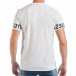 Ανδρική λευκή κοντομάνικη μπλούζα Slim fit με ψηφία tsf250518-66 3
