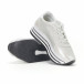 Γυναικεία λευκά sneakers με πλατφόρμα και ασημένιες λεπτομέρειες it160318-55 2