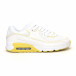 Γυναικεία λευκά-κίτρινα αθλητικά παπούτσια με αερόσολα it051219-13 2