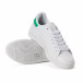 Ανδρικά λευκά sneakers με πράσινη λεπτομέρεια στη φτέρνα it020618-23 4