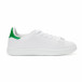 Γυναικεία λευκά sneakers με πράσινη λεπτομέρεια στη φτέρνα it230418-5 2