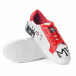 Γυναικεία λευκά sneakers από οικολογικό δέρμα με σχέδια και κόκκινες λεπτομέρειες it240118-50 5