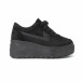 Γυναικεία μαύρα All black sneakers με πλατφόρμα it021018-2 2